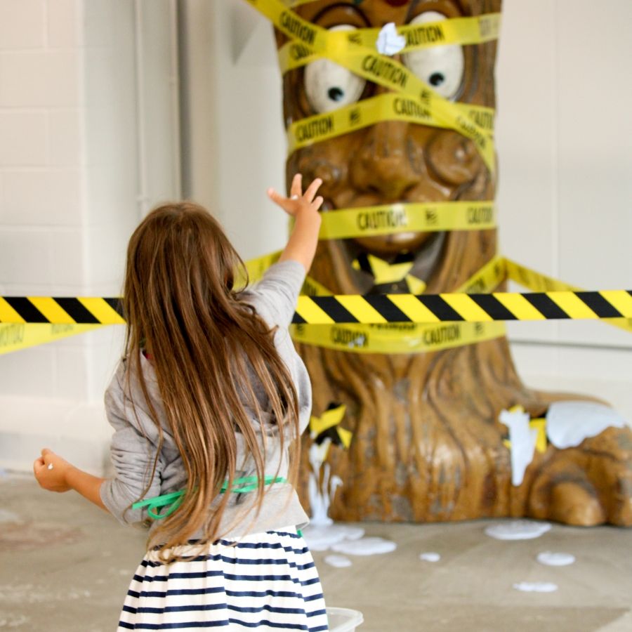 The Slime Factory 100 Kellogg Lane child throwing slime